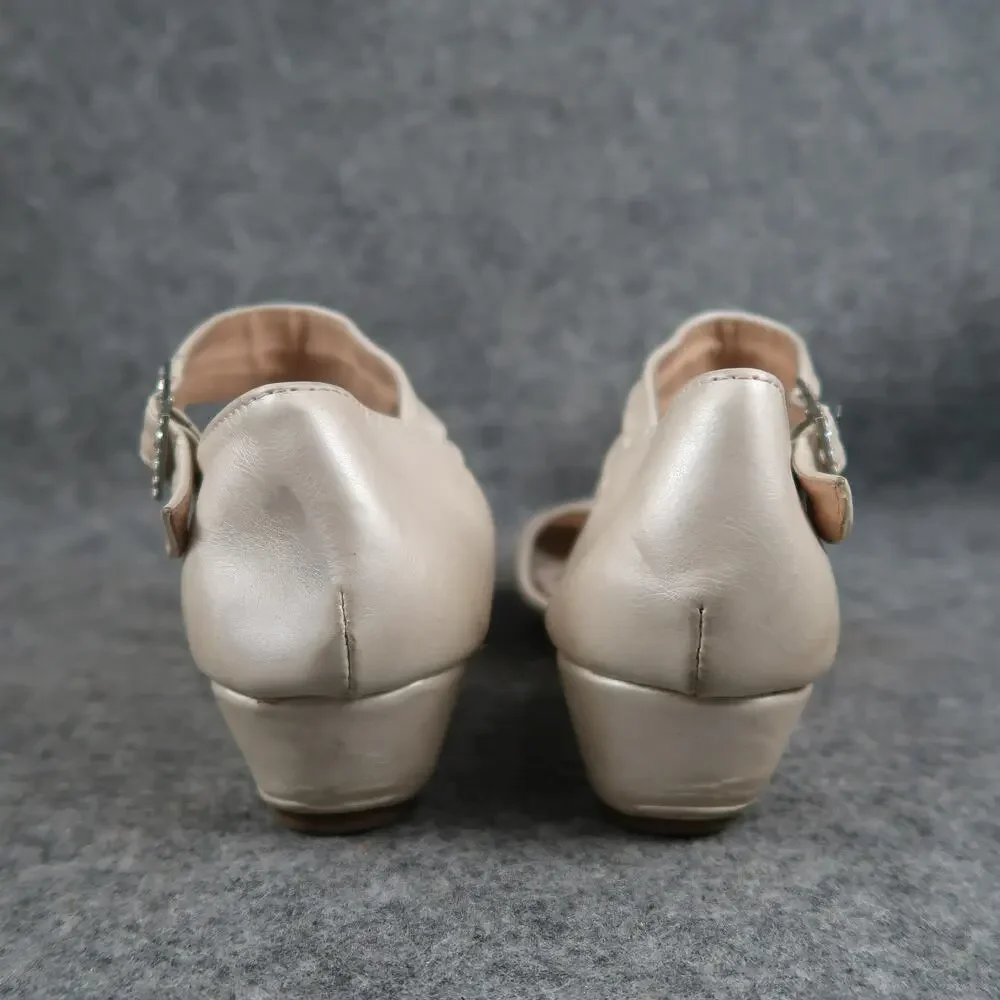 Little Angel Shoes Kids Girls 2 Dress Formal Low Wedge Heels Round Toe Buckle